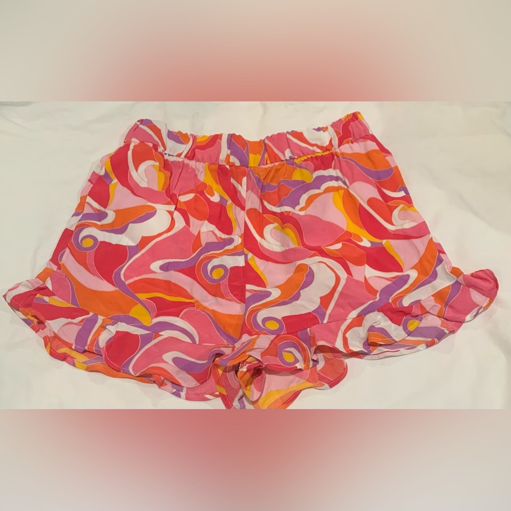 Zara Pink and Orange Patterned Women Shorts